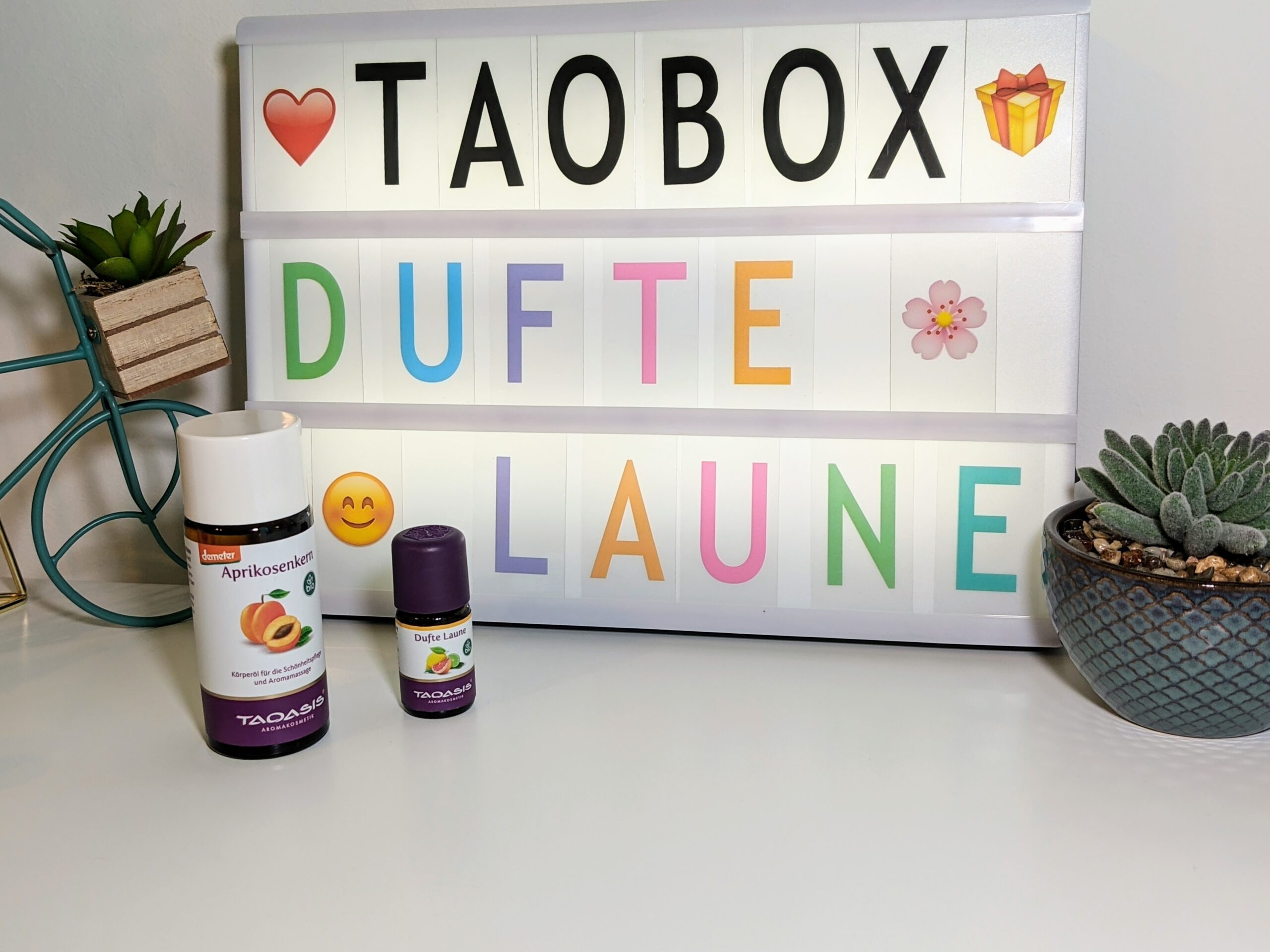 TaoBox – Dufte Laune – Aprikosenkern Körperöl und Duftmischung Dufte Laune