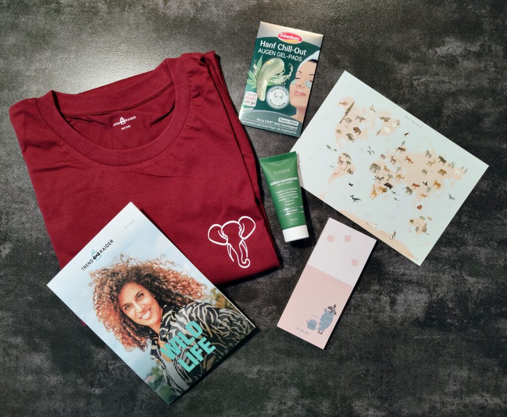 TrendBox von TrendRaider - Juli 2022 - Wild Life - Inhalt Fashion Wellness Design