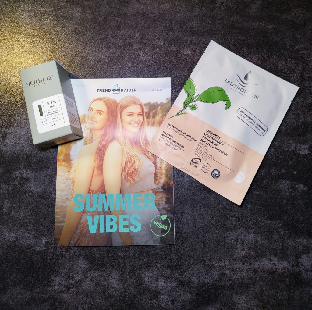 TrendBox von TrendRaider - August 2022 - Summer Vibes - Inhalt Wellness