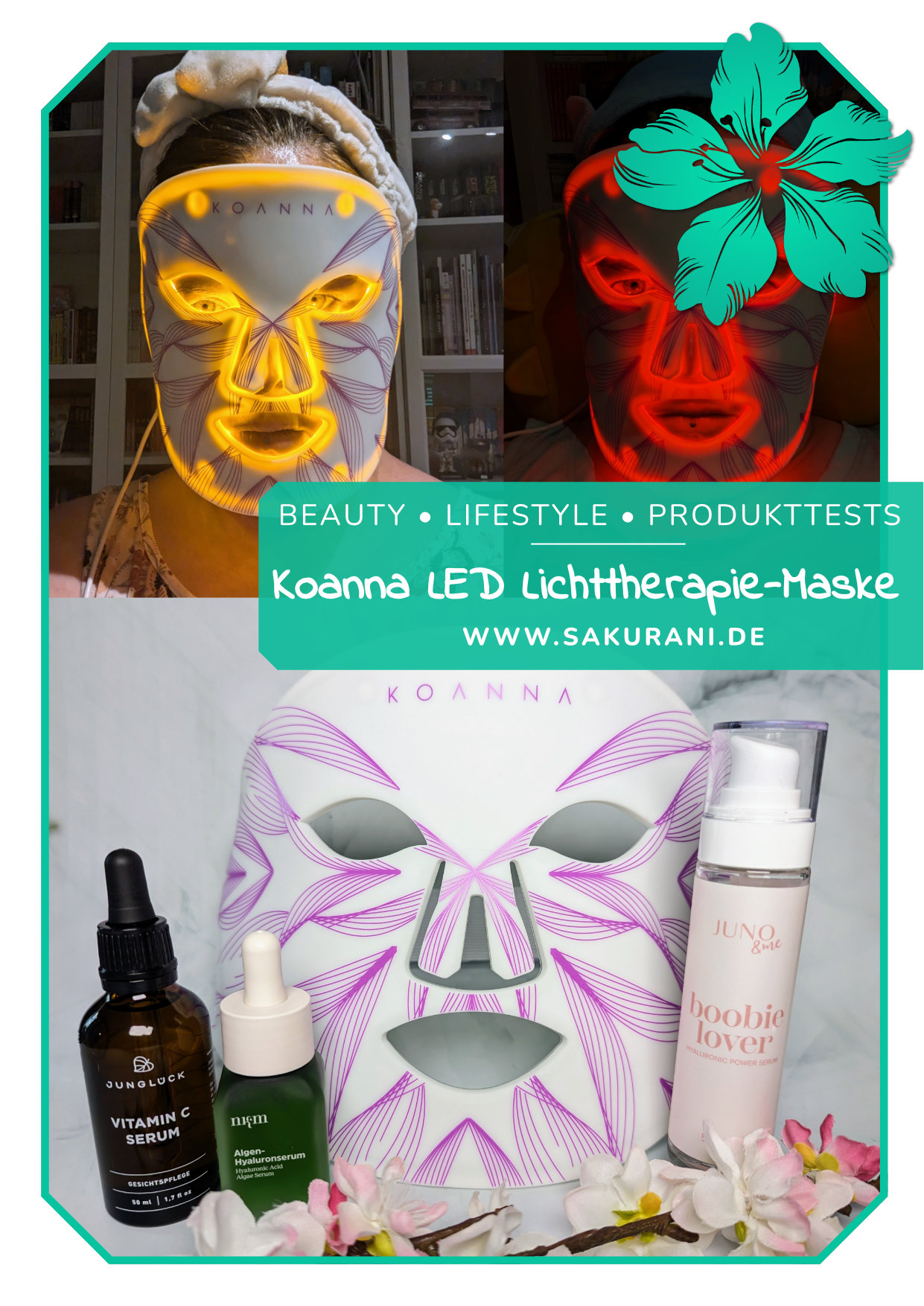 Blogbeitrag zur LED Lichttherapie-Maske von Koanna™ auf sakurani.de